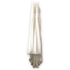 Tania Olsen Couture Wedding Dress Size 4 Ivory High Neck Beaded Halter Neck Gown